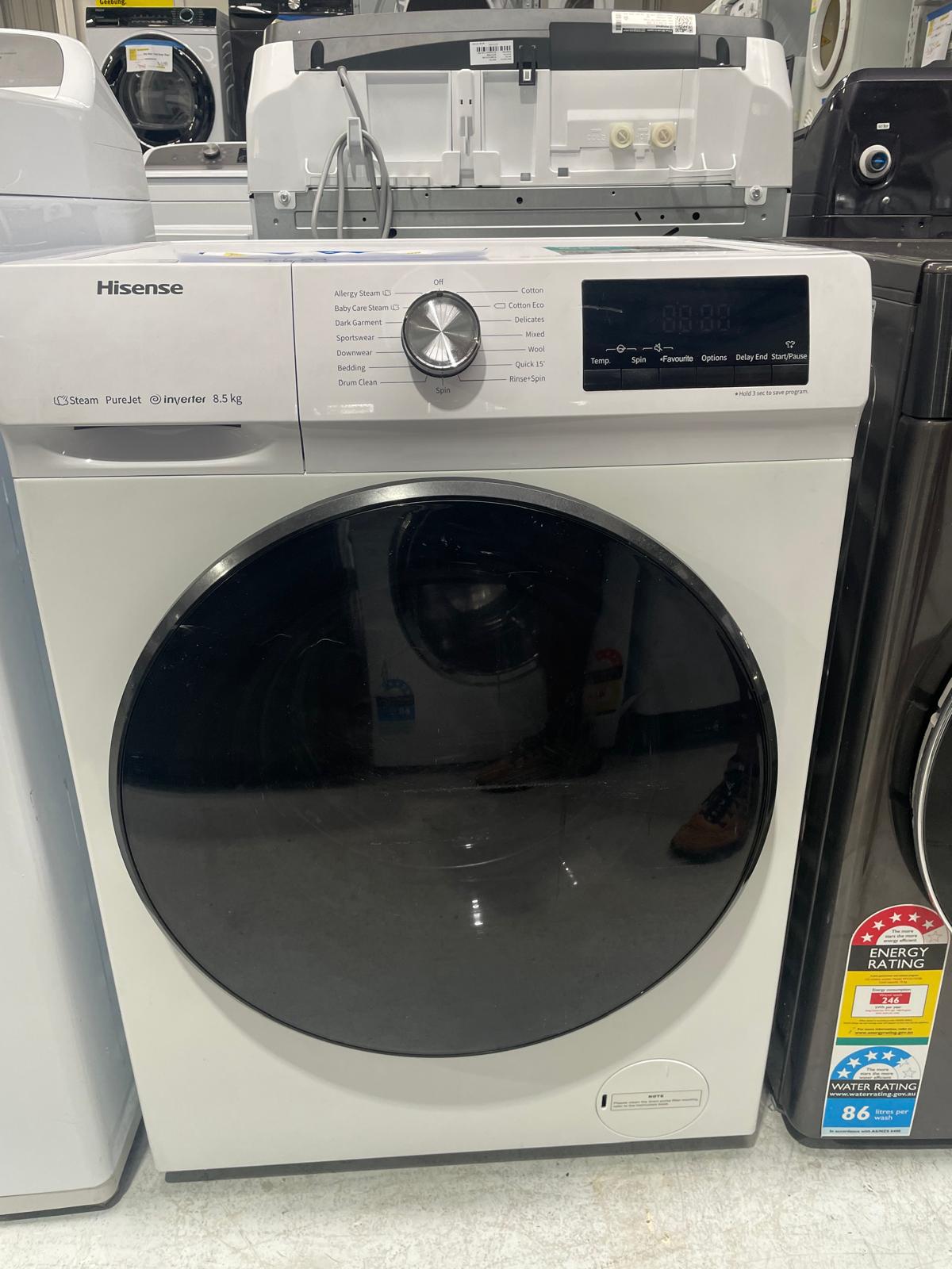 Factory second Hisense HWFY8514 8.5kg White Front Load Washing Machine