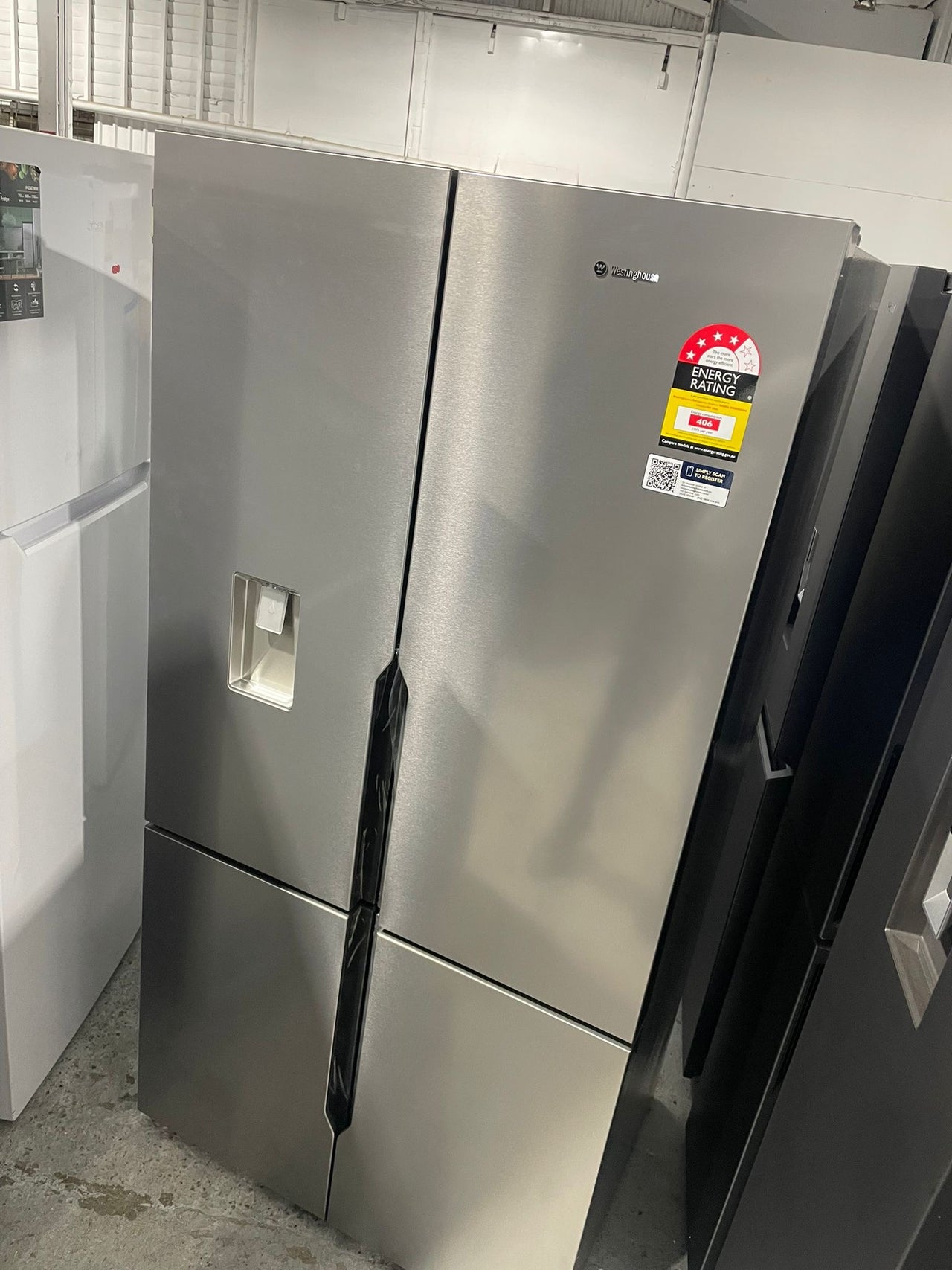 Factory second Westinghouse 565L French Door Fridge – Stainless Steel (WQE5660SA)