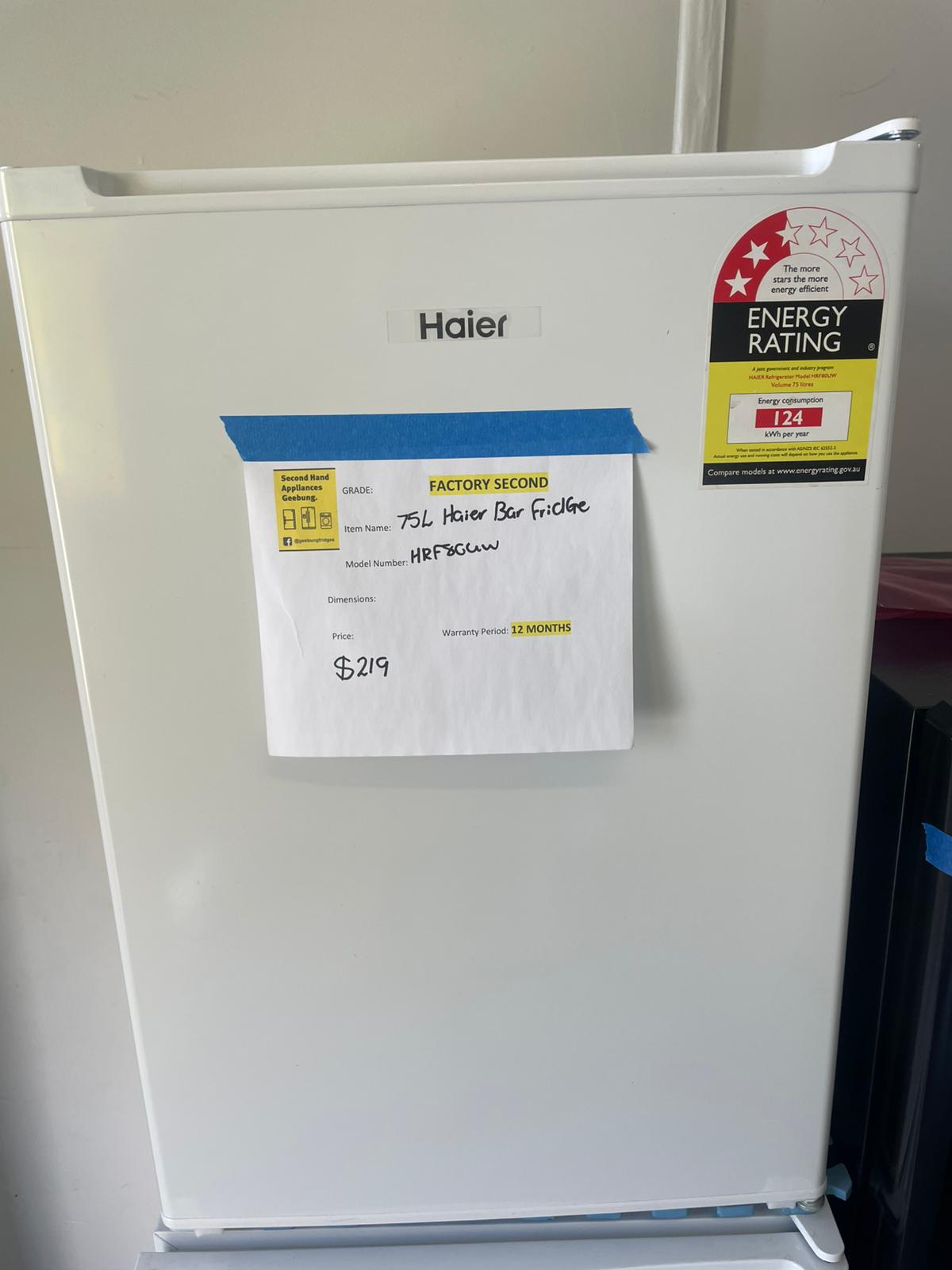 75l Haier Bar Fridge