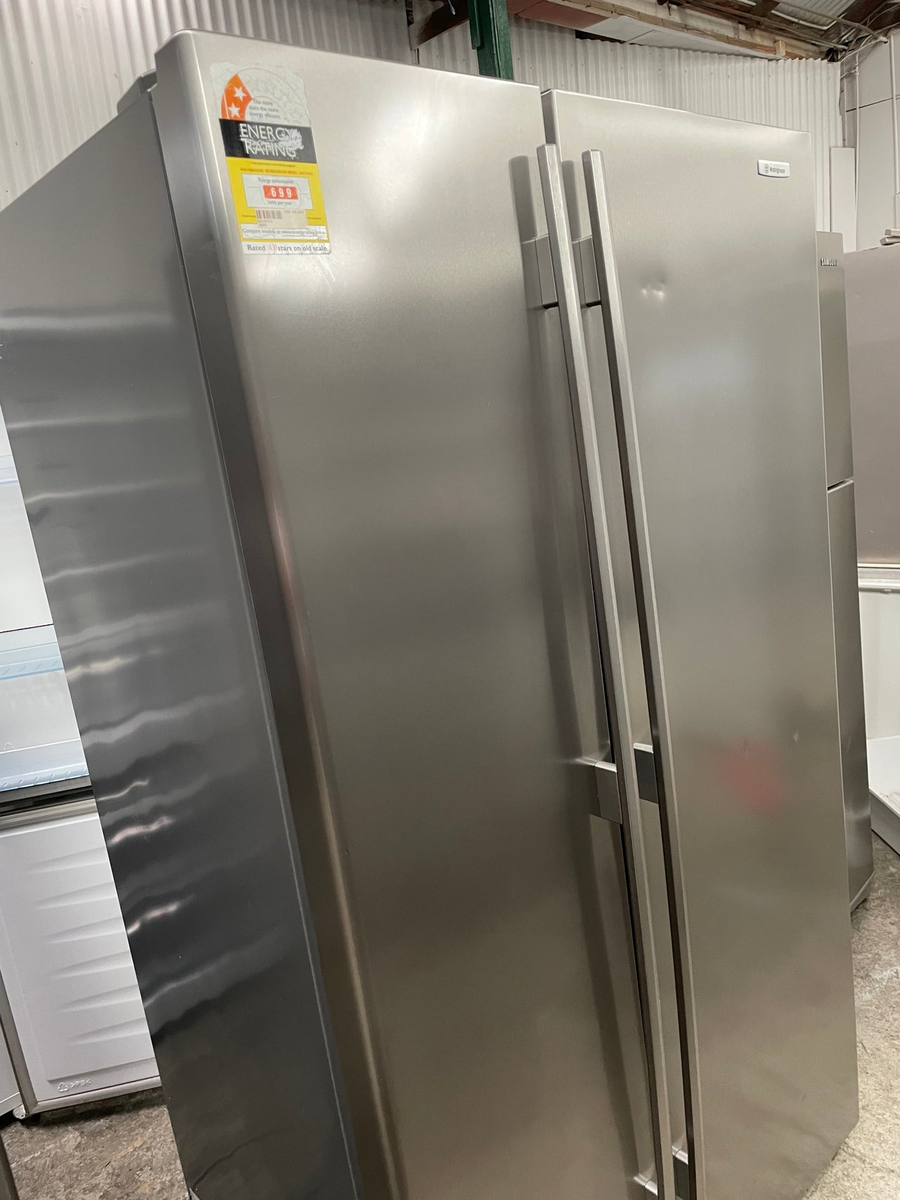 Second hand 700L Westinghouse Side By Side Fridge WSE7000SA - Second Hand Appliances Geebung