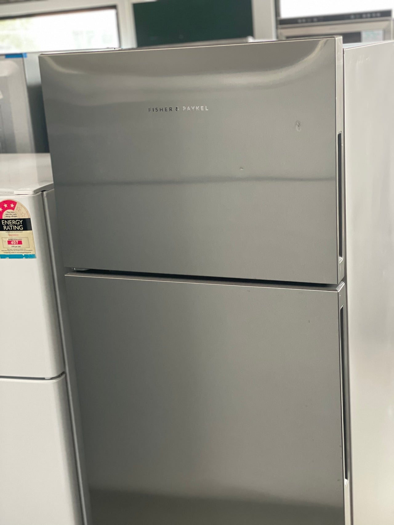 Second hand Fisher & Paykel 411L ActiveSmart Top Mount Fridge RF411TLPX6 - Second Hand Appliances Geebung