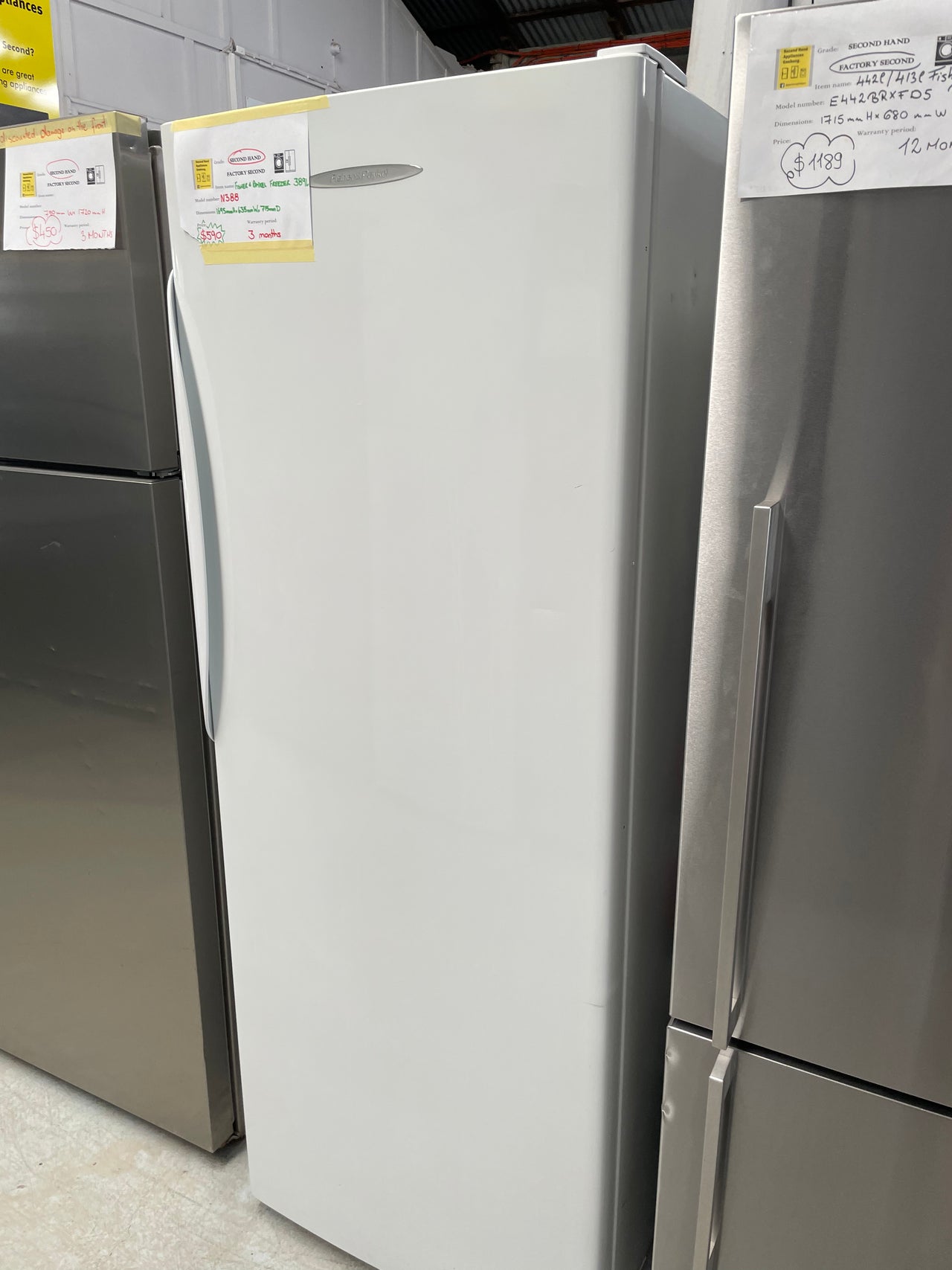Second hand Fisher & Paykel N388 389L Upright Freezer - Second Hand Appliances Geebung