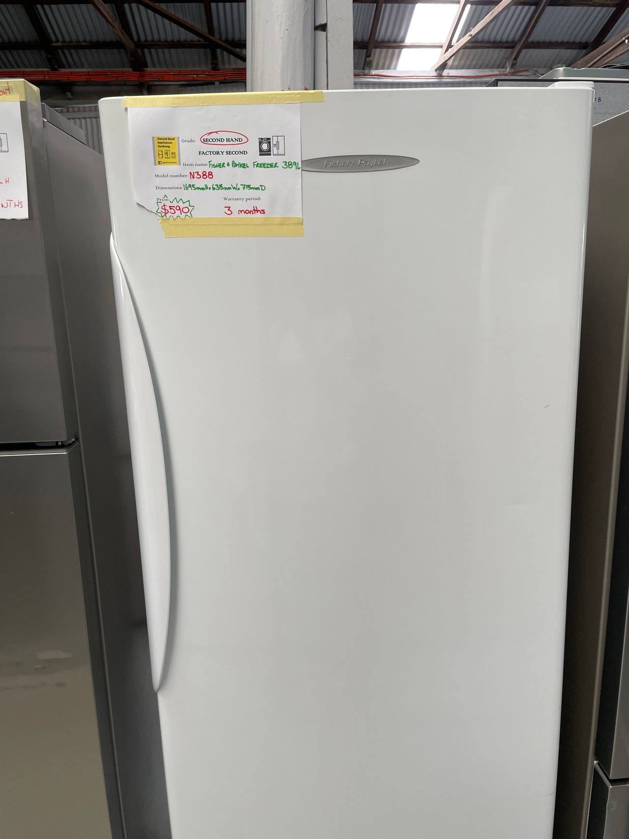 Second hand Fisher & Paykel N388 389L Upright Freezer - Second Hand Appliances Geebung