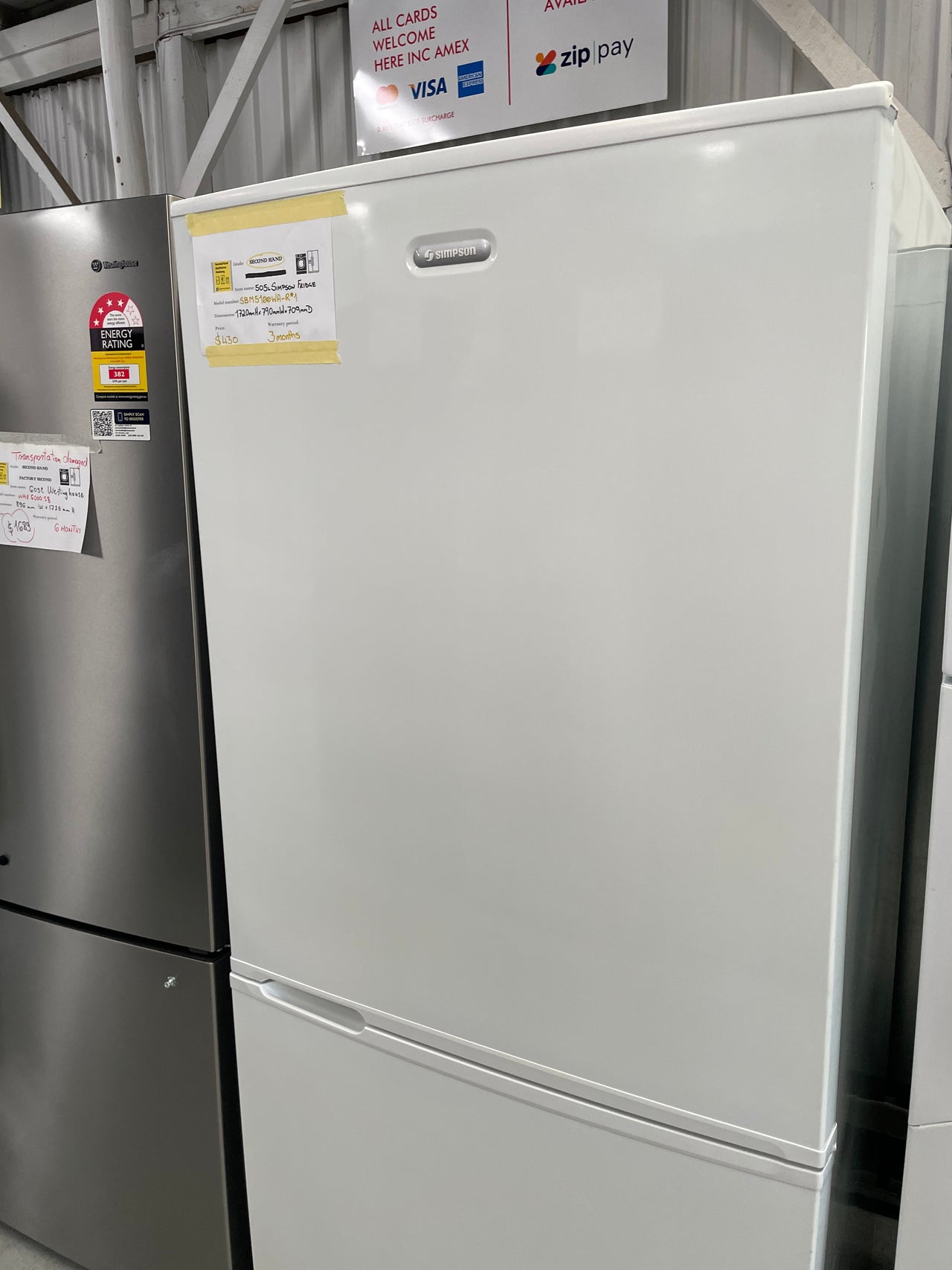 Second hand 510L Simpson Fridge SBM5100WA - Second Hand Appliances Geebung