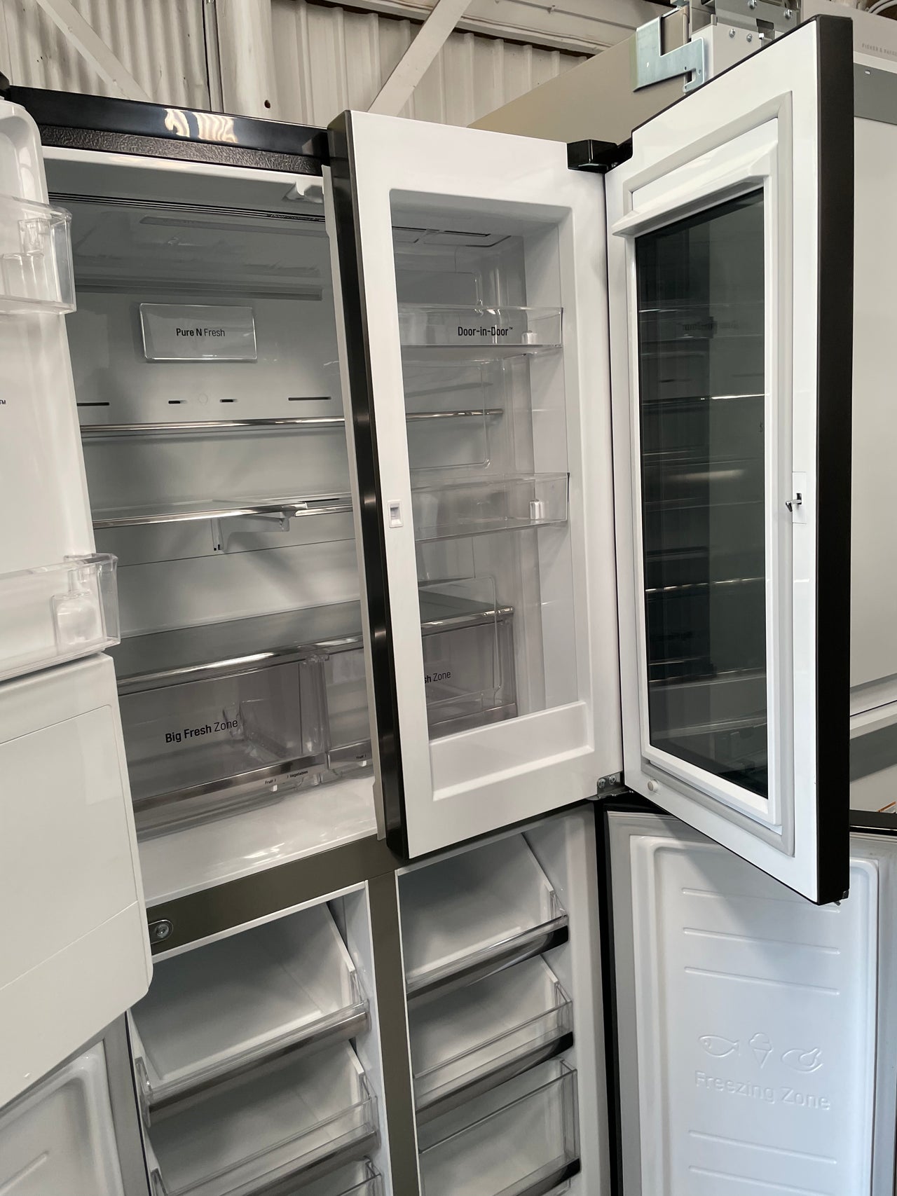 Second hand LG 508L SLIM FRENCH DOOR FRIDGEMATTE BLACK FINISH GFV570MBL - Second Hand Appliances Geebung