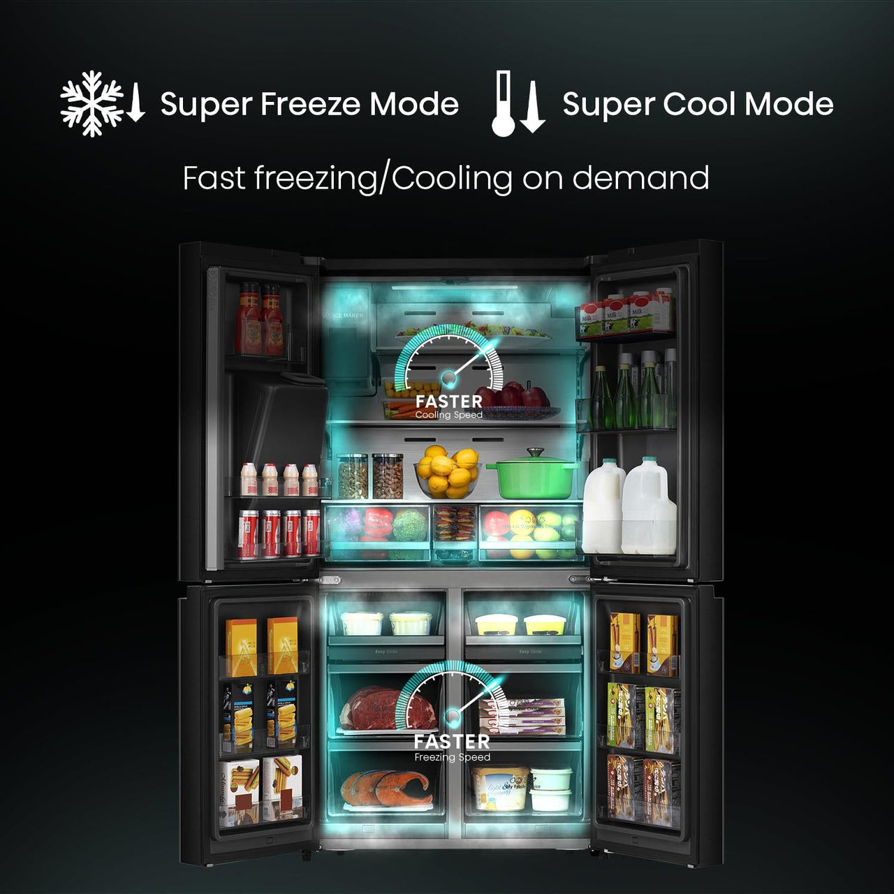 Factory second Hisense HRCD585BWB 585L French Door Fridge (Black Steel