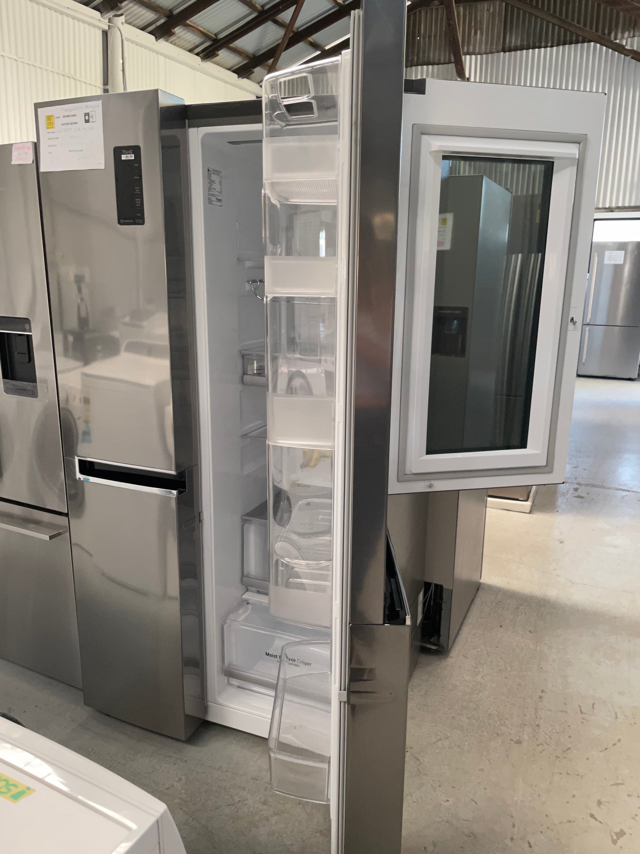 LG 680l Side by Side Fridge with InstaView Door-In-Door® in Stainless Finish GS-VB680PL - Second Hand Appliances Geebung