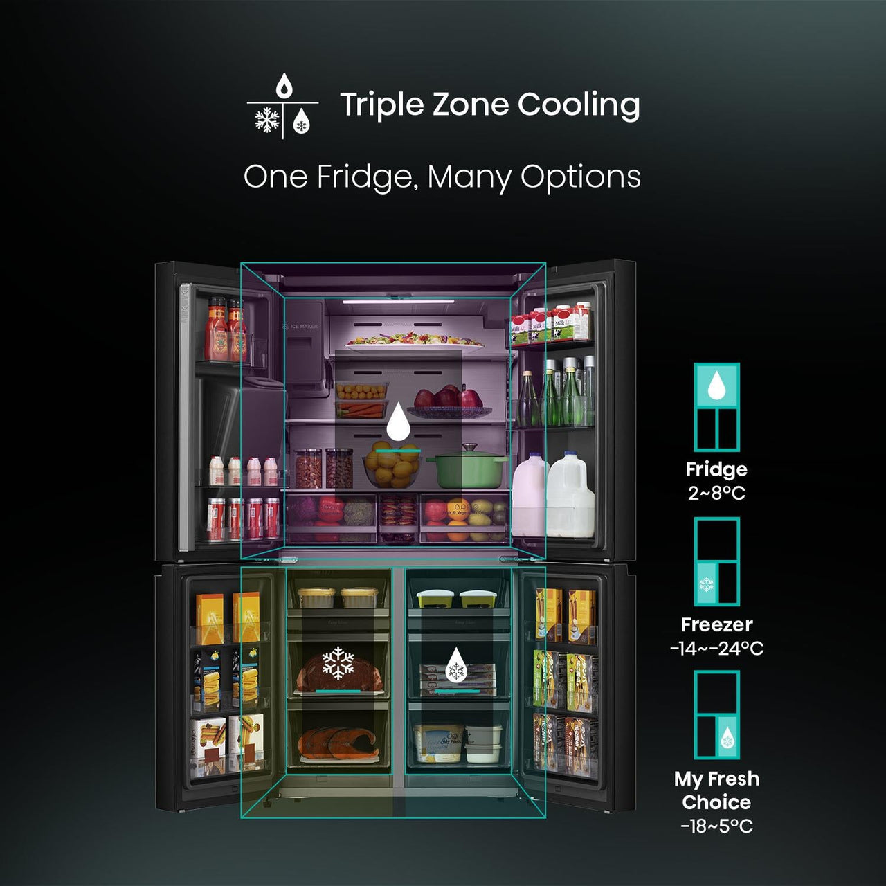 Factory second Hisense HRCD585BWB 585L French Door Fridge (Black Steel