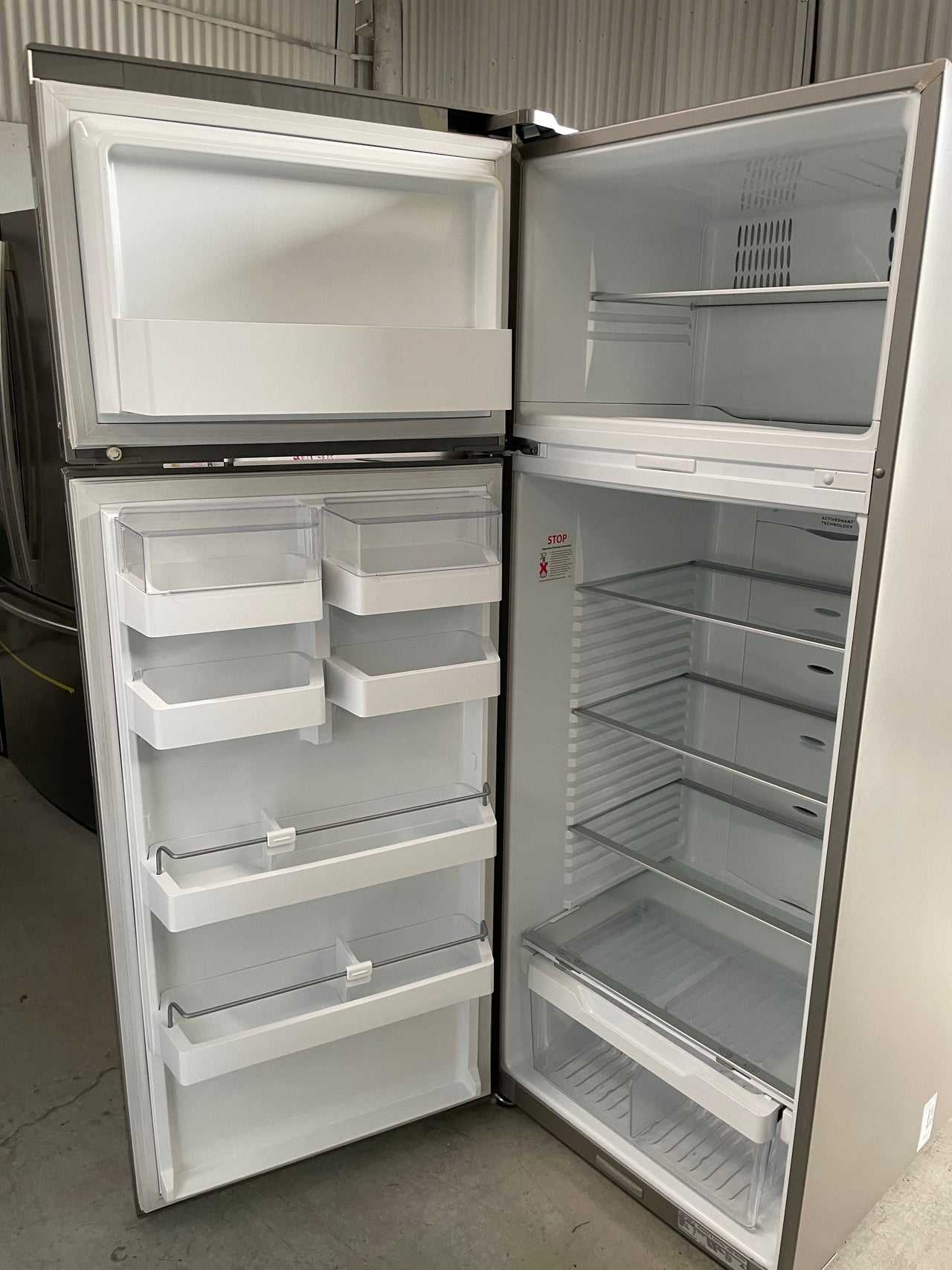 Second hand Fisher & Paykel 411L ActiveSmart Top Mount Fridge RF411TLPX6 - Second Hand Appliances Geebung