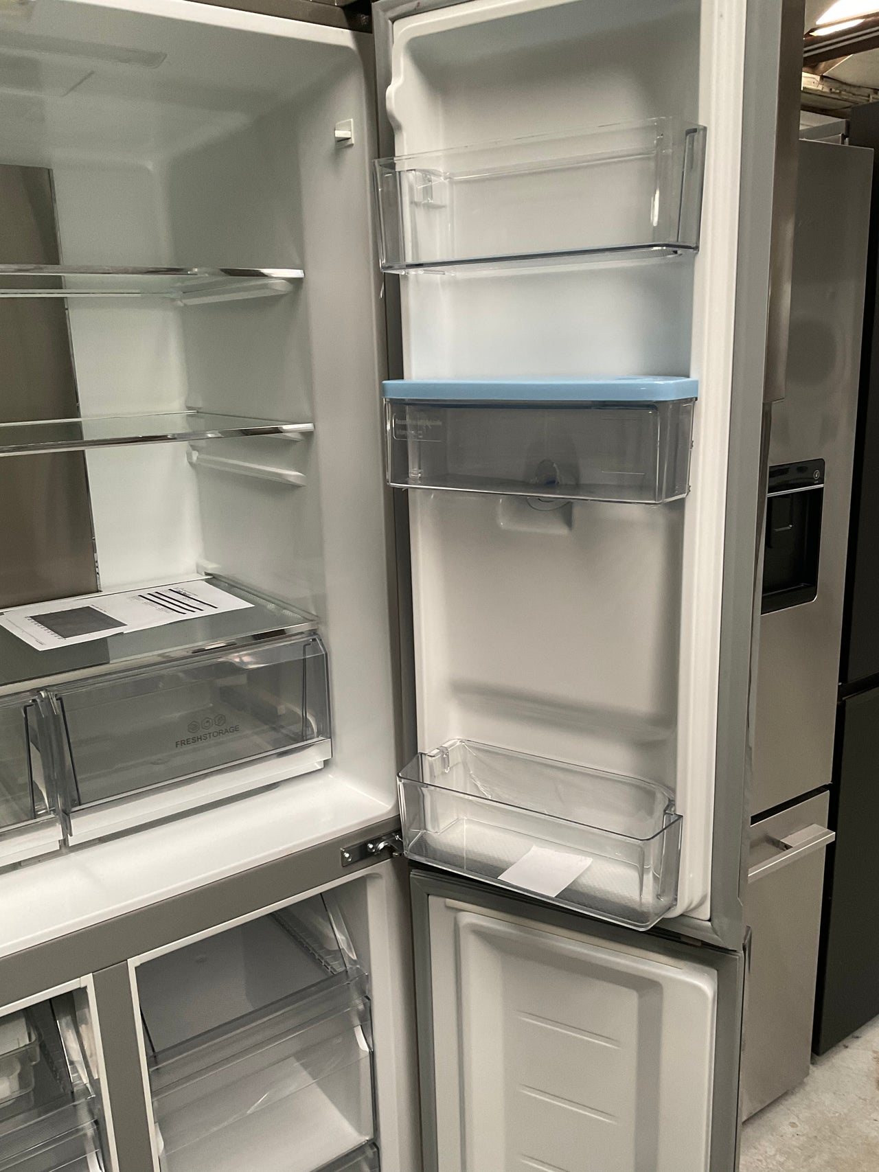 Factory second Haier 519L Quad Door Frost Free Fridge with Water Dispenser Satina HRF565YHS - Second Hand Appliances Geebung