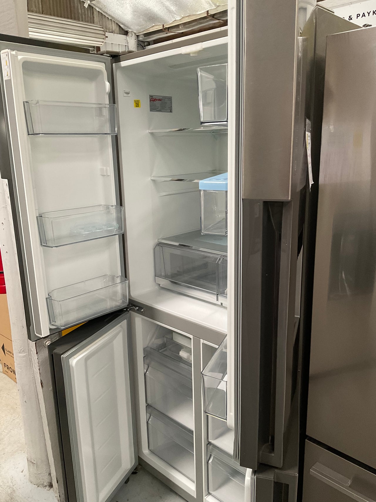 Factory second Haier 519L Quad Door Frost Free Fridge with Water Dispenser Satina HRF565YHS - Second Hand Appliances Geebung