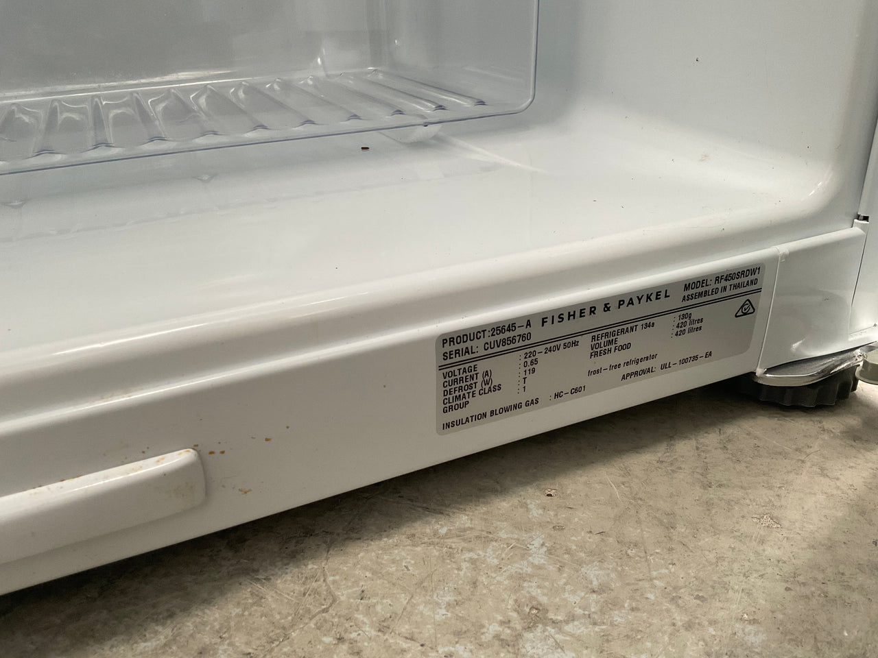 Factory Second Fisher & Paykel RF450SRDW1 451L Upright Fridge - Second Hand Appliances Geebung