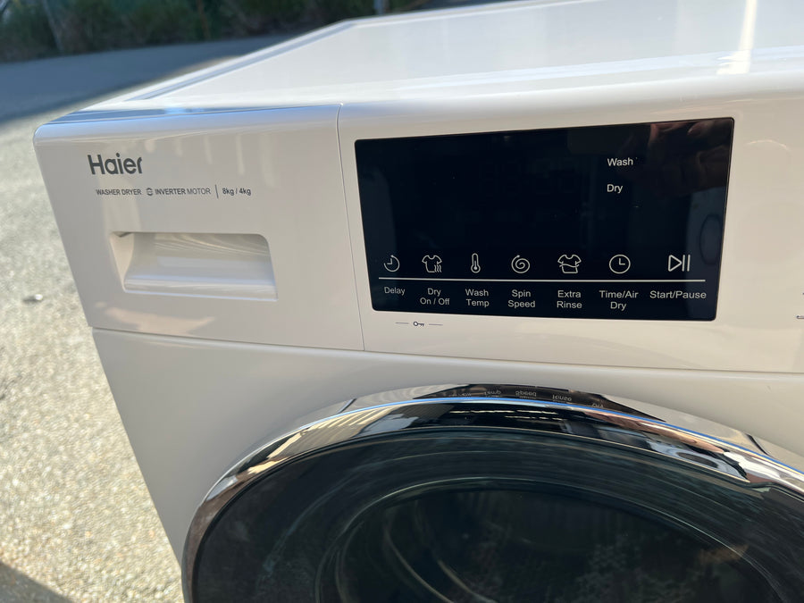 Factory second Haier HWD8040BW1 8kg/4kg Front Load Washer & Dryer Combo - Second Hand Appliances Geebung