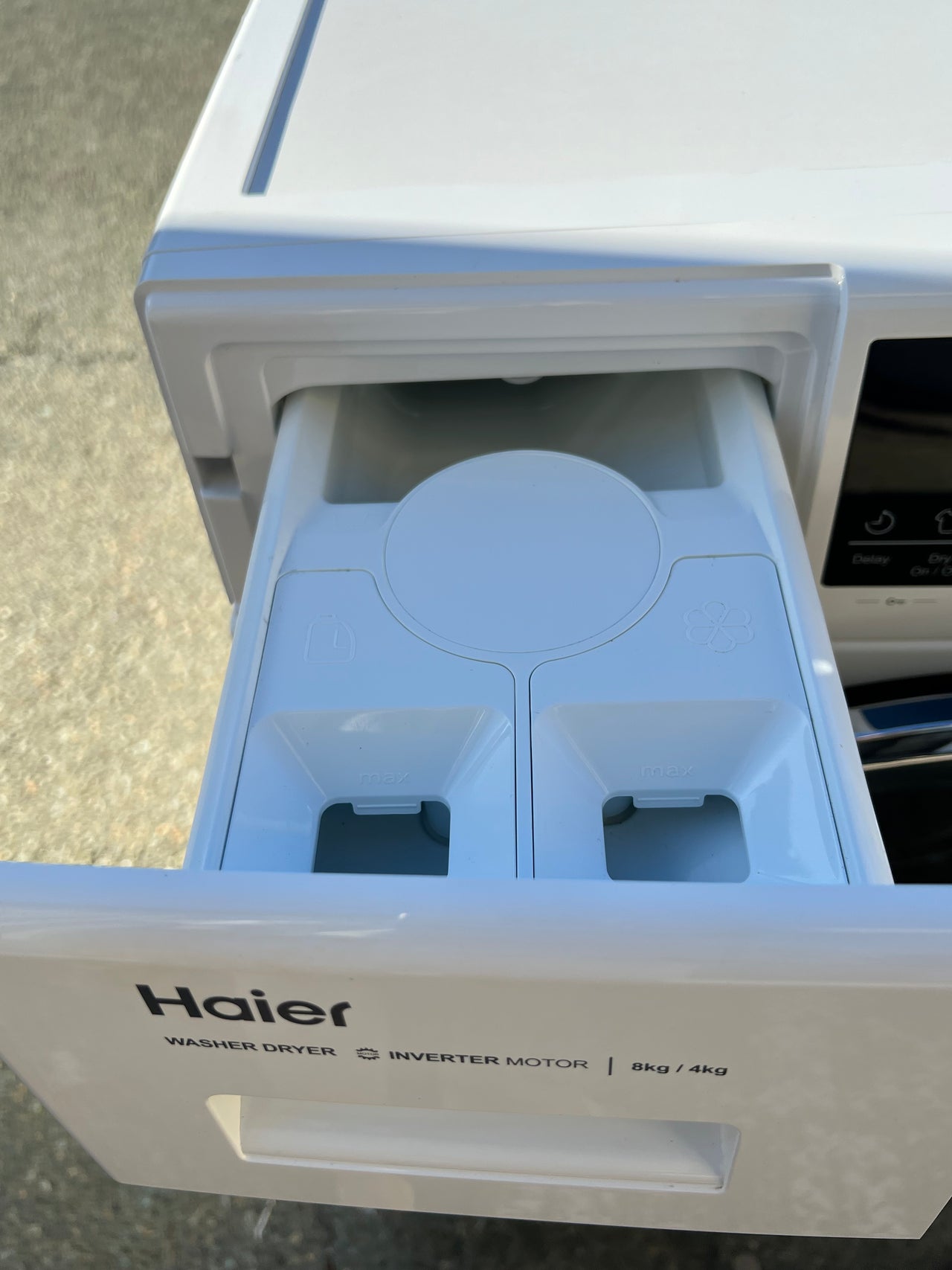 Factory second Haier HWD8040BW1 8kg/4kg Front Load Washer & Dryer Combo - Second Hand Appliances Geebung