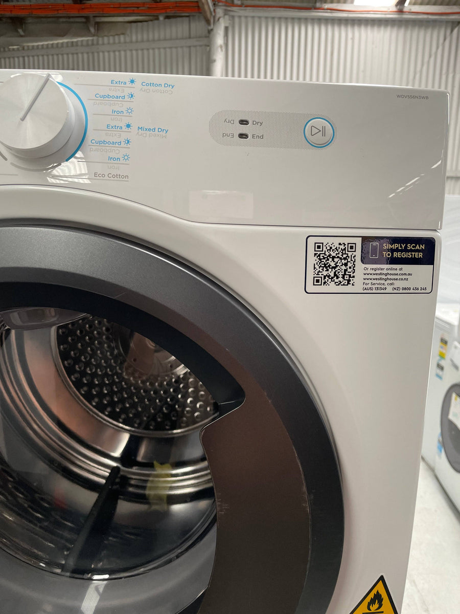Transportation damaged Westinghouse 5.5kg Vented Dryer WDV556N3WB - Second Hand Appliances Geebung