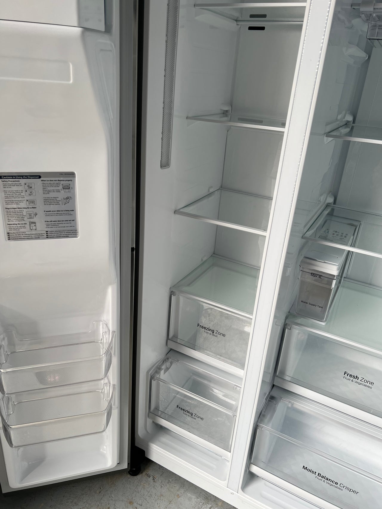 Second hand LG 668L Side by Side Fridge Non Plumbed GS-L668PNL - Second Hand Appliances Geebung